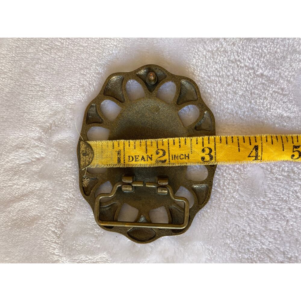 Antiqued Bronze-Tone Removable Metal Belt Buckle - Picture 4 of 4